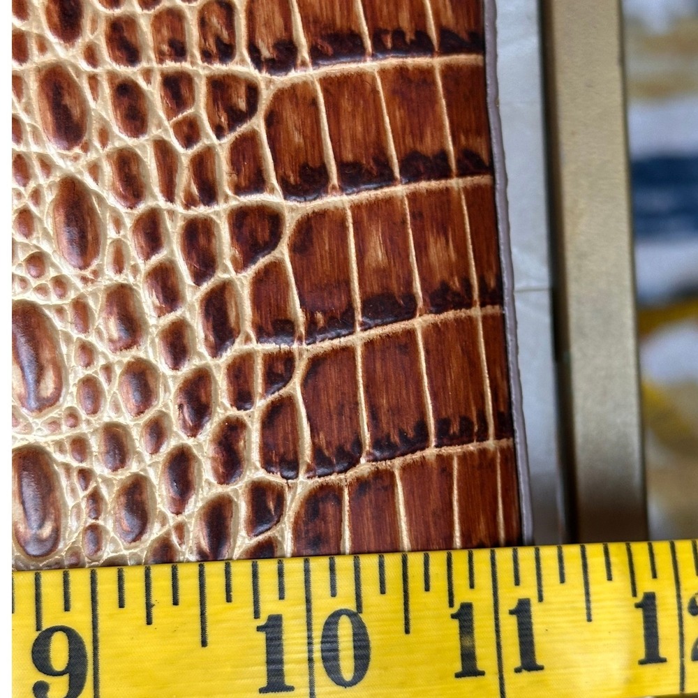 Brahmin NWOT Katie Crossbody Bag Wallet Set Pecan Brown Leather Croc Embossed - Picture 11 of 15